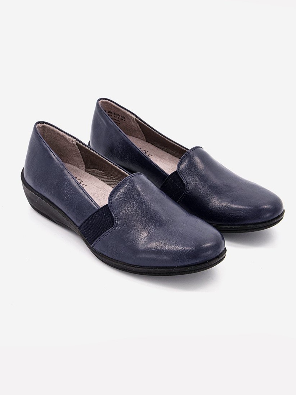 ♥️♥️ Life Stride Womens Isabelle Loafers - Navy Faux Leather Slip On Shoes